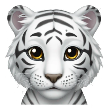 Beautiful feline white tiger with female characteristics sticker