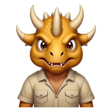 angry face of a triceratops in a shirt sticker