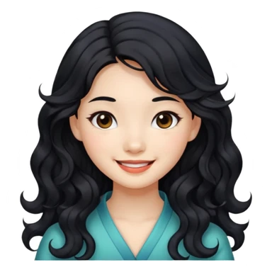 Beautiful girl,Black hair,wavy hair，long hair,Black eyes,Chinese sticker