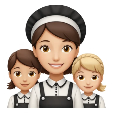 maid with kids sticker