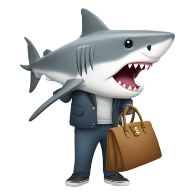 shark with a handbag sticker