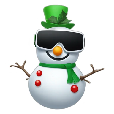 full body christmas-snowman in vr headset sticker