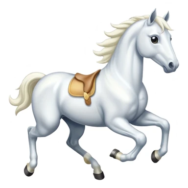 Creat a white horse running sticker