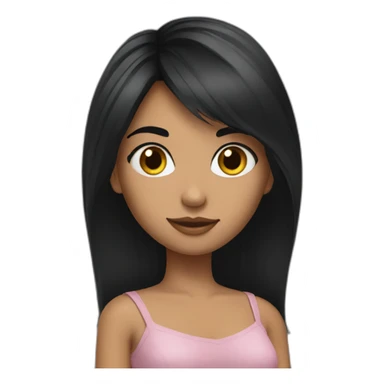 irina girl black hair sticker