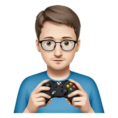 Edward Snowden holding an Xbox controller like a playing card sticker