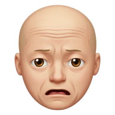 Crying bald man sticker
