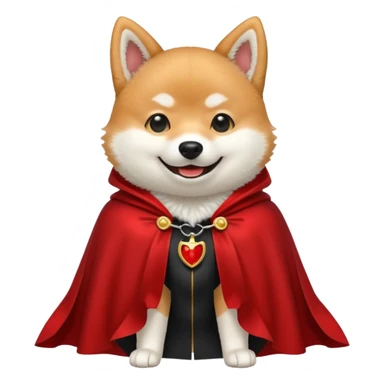 Shiba Dog in red dracular collar cloak sticker