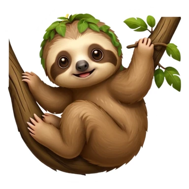 baby sloth on the tree sticker