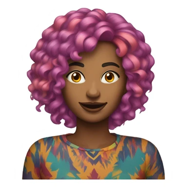 Crazy woman with rainbow hair sticker