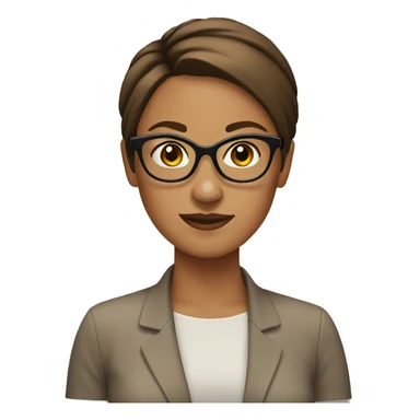 woman with glasses and brown bun sticker