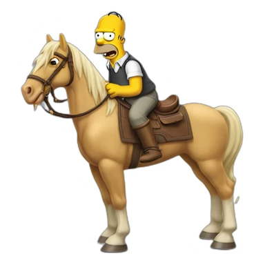 Homer simpson chevauchant un cheval sticker