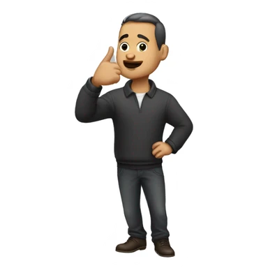 men swiping chin with finger sticker