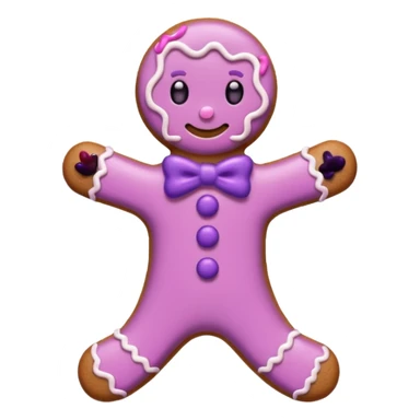 A gingerbread man cute pink and purple sticker