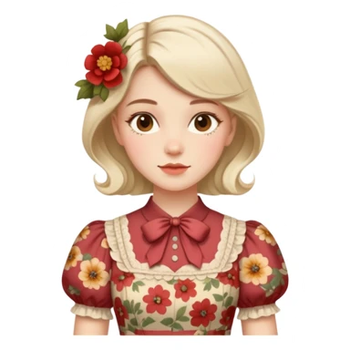 Cottagecore style realistic highly detailed with vintage material dress sticker