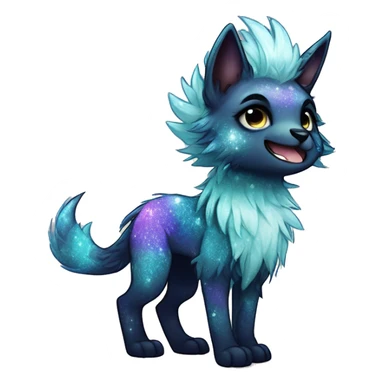 Cool cute Kawaii edgy fantasy animal sparkle fursona Fionbri creature by griffsnuff & LiLaiRa & Falvie full body sticker