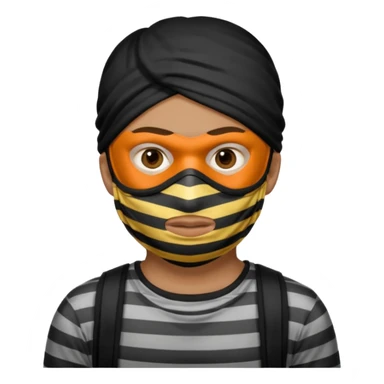 thief, with stripped shirt, facemask, thief mask. sticker