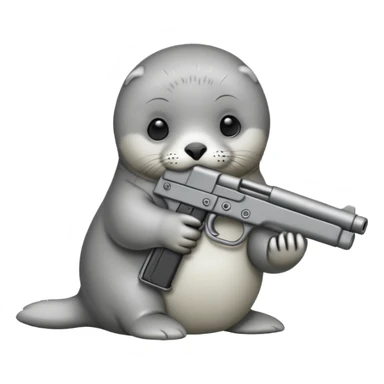 Baby seal with a gun sticker