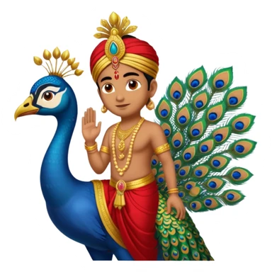 lord murugan with peacock sticker