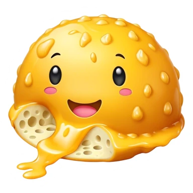 Bright yellow melting cheese ball sticker