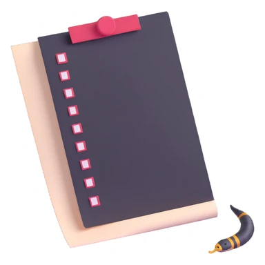 long curling to-do list paper looping up and down like a snake with tiny checkboxes fading into distance sticker