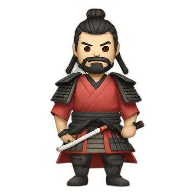 Japanese samurai with cigarette sticker