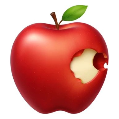 Apple with a bite taken out of it sticker