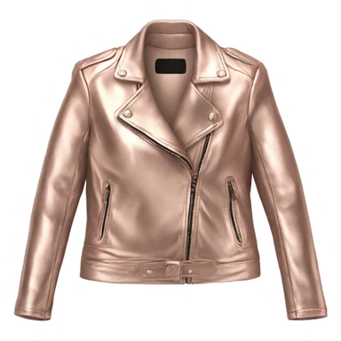 Realistic womens fashion metallic rose gold leather jacket. sticker