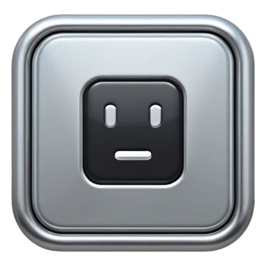 A futuristic microchip emoji made of polished silver chrome, minimal circuit details, smooth metallic surface, soft lighting, iOS emoji style, centered, clean white background sticker