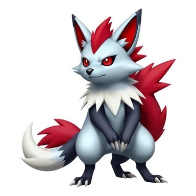 Epic Shiny Cool Edgy Zangoose-Zorua-Zoroark-Pokemon-fakemon-hybrid-animal Full Body  sticker