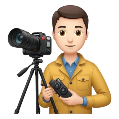 Photographer with tripod & remote, sticker