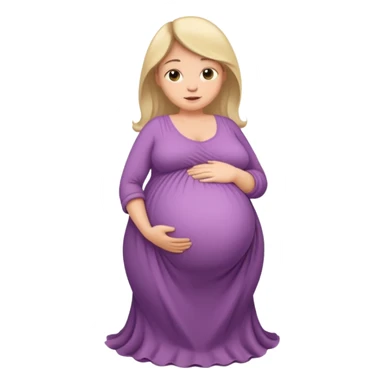 very heavily pregnant overdue woman with very large belly sticker