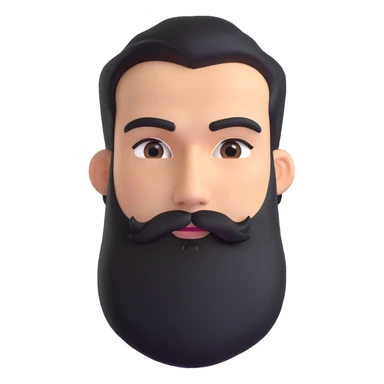 man with thick beard and pronounced bushy eyebrows sticker