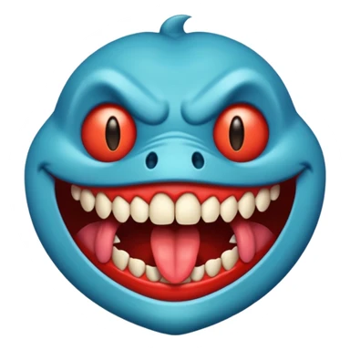 drooling evil sharp teeth monster mouth lips  sticker