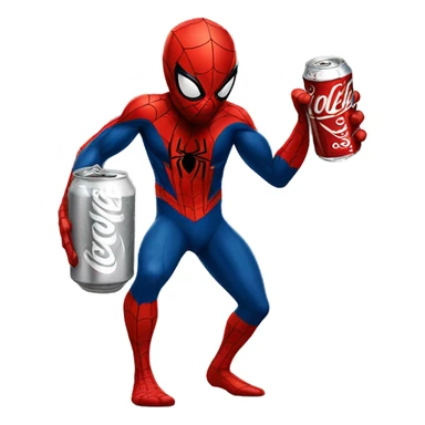 spider-man holding a diet coke  sticker