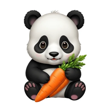 Panda mit karotte sticker