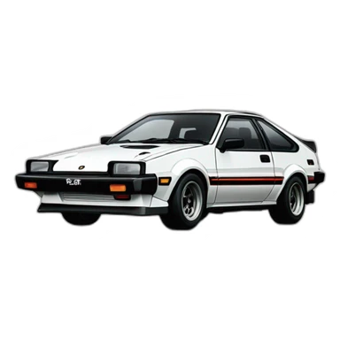 AE 86 Trueno with Fuji, tofu shop written on the side in Japanese painted white sticker