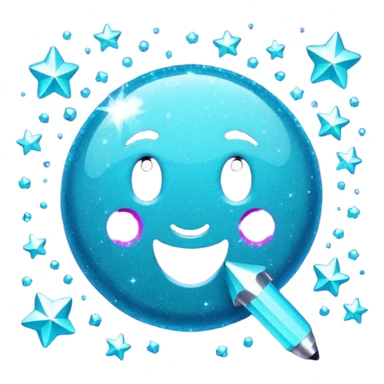 Glitter Purple and Cian less symbol sticker