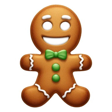 A gingerbread man with a mischievous grin sticker