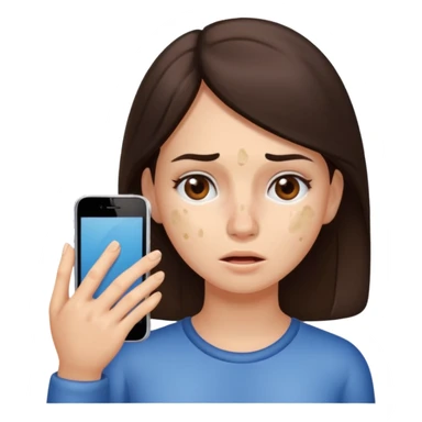 brunette woman with lots of acne sticker