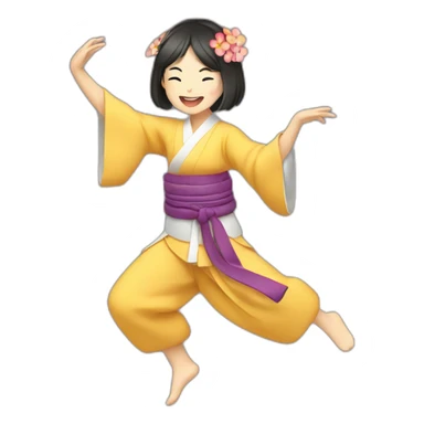 japanese girl dancing forró sticker