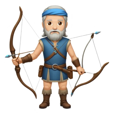 old aged archer dont wear him dress, he should be in long hair , long beard sticker