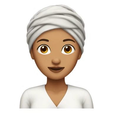 Woman wearing turban with some brunette hair falling to her shoulders  sticker