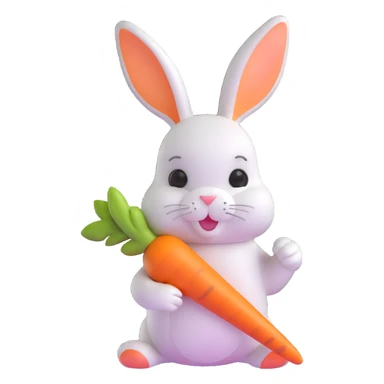 rabbit with a carrot sticker