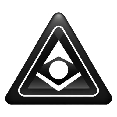 minimalist earth alchemy symbol bold inverted triangle horizontal line at top monochrome clear recognizable emoji sticker