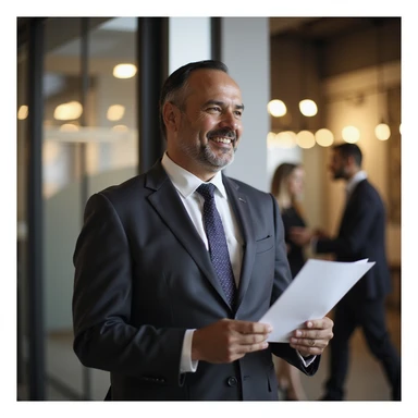 indian businessman encouraging customers sticker