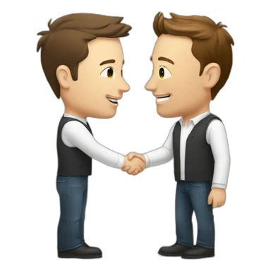 elon musk shaking hands with czuckerberg sticker