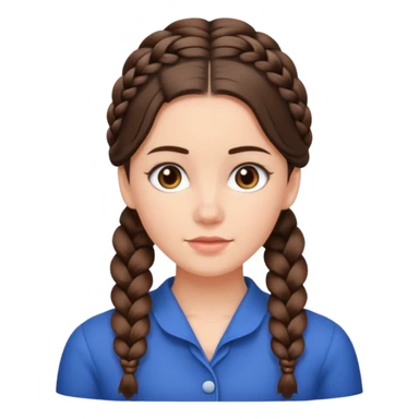 Back of brunettes head with a french braid sticker