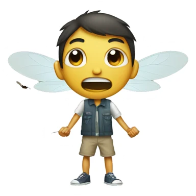 Boy smacking mosquito sticker