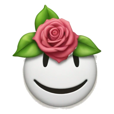a smily face with rose in moyth sticker