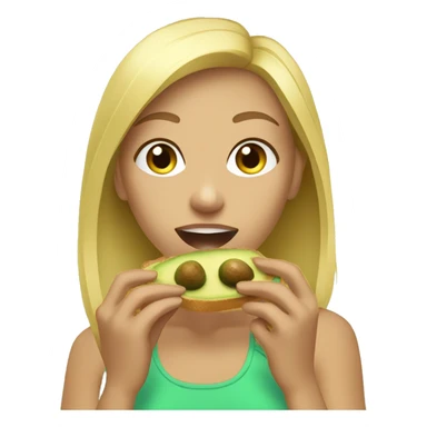 Blonde girl eating an avocado toast post run sticker